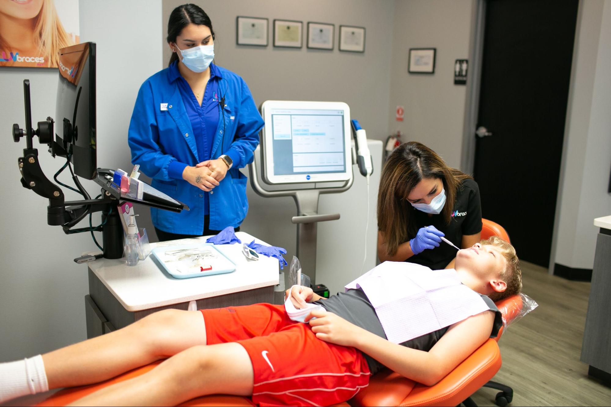 Child receiving orthodontic treatment in a modern dental office, highlighting advanced orthodontics in Austin.
